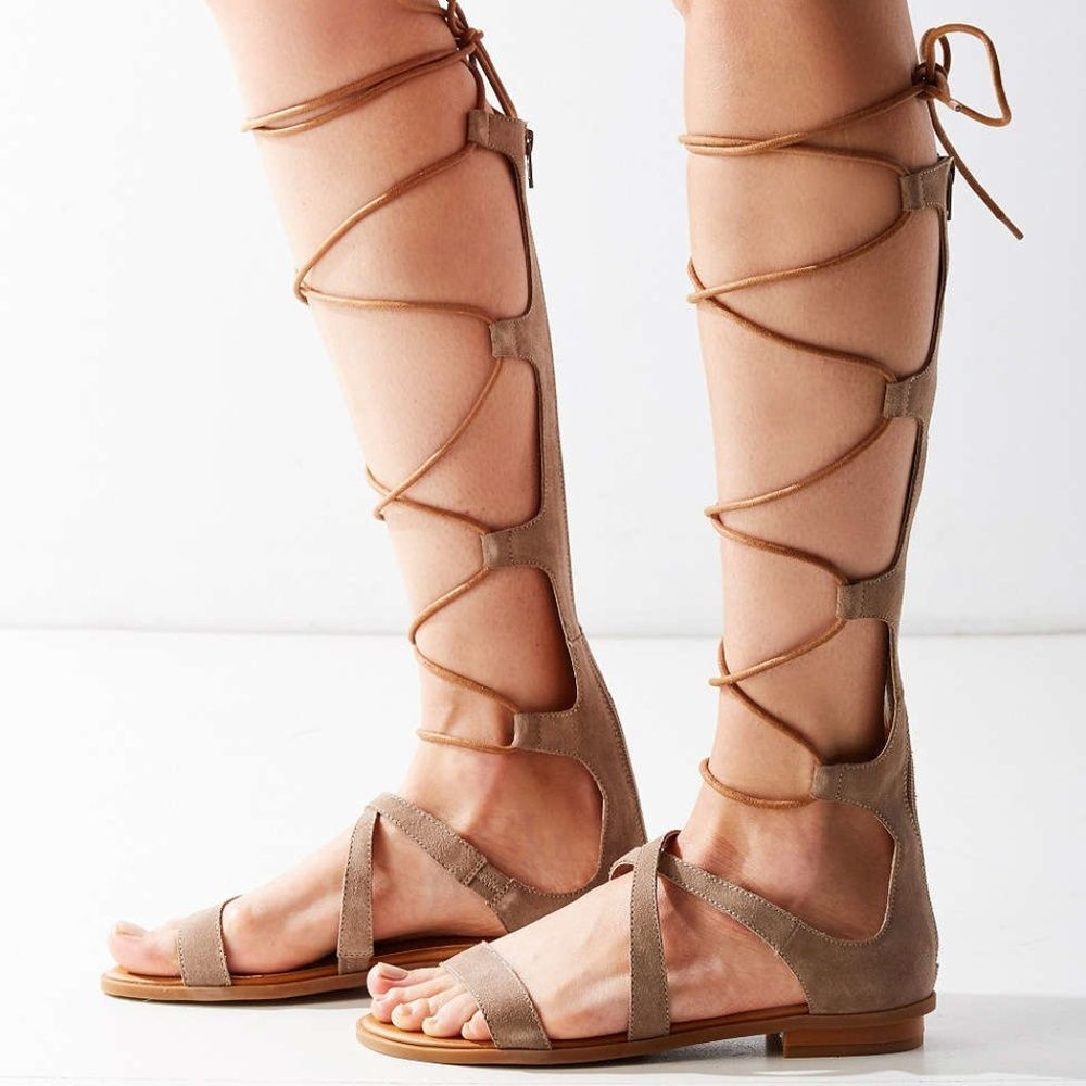 Seychelles Sandals Tall Gladiator Sandals tan brown 6.5 faux suede